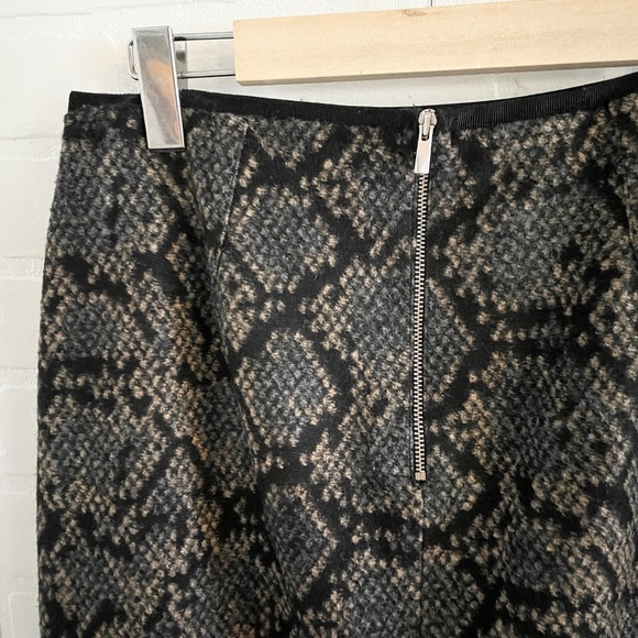 Vintage Y2K Mini Pencil Skirt Snakeskin print Wool Black tan Mobwife Goth M - Picture 5 of 9